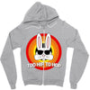 too hip to hop   bunny easter Zipper Hoodie