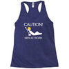 caution men at work Racerback Tank