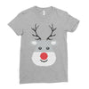 christmas reindeer rudolph Ladies Fitted T-Shirt