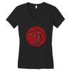 Red Dinosaur Women's V-Neck T-Shirt