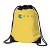 funny 80s pacman cookie monster retro gaming Drawstring Bags
