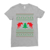 ugly sweater dinosour Ladies Fitted T-Shirt