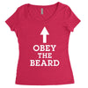 obey the beard funny Women's Triblend Scoop T-shirt