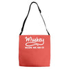 whiskey made me do it funny Adjustable Strap Totes