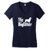 the dogfather english springer spaniel white Women's V-Neck T-Shirt
