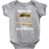 march  girl is a perfect combination of princess and warrior Baby Bodysuit