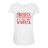 merry christmas ya filthy animal Maternity Scoop Neck T-shirt