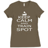 keep calm train Ladies Fitted T-Shirt