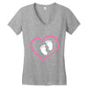 Baby Girl with Heart Any Name Customized Women's V-Neck T-Shirt