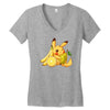 pikachu and fruits Women's V-Neck T-Shirt