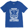 Never Underestimate Dog Rescuer Who Was Born September V-Neck Tee