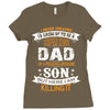 Super Cool Dad Of A Freaking Awesome Son Ladies Fitted T-Shirt