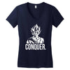 conquer   super saiyan goku Women's V-Neck T-Shirt