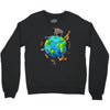 animal polygon around the planet Crewneck Sweatshirt
