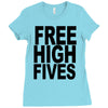 free high fives t shirt x large funny humor geek awesome highfive cool Ladies Fitted T-Shirt