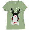 christmas penguin Ladies Fitted T-Shirt