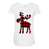 lumberjack reindeer Maternity Scoop Neck T-shirt