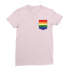 LGBT Pocket Rainbow Colors Ladies Fitted T-Shirt
