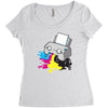puker printer Women's Triblend Scoop T-shirt