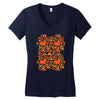 pumpkin pattern Women's V-Neck T-Shirt