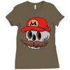 mario skull Ladies Fitted T-Shirt