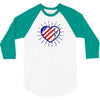 heart us flag 4th july fredom america usa 3/4 Sleeve Shirt