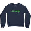 morning coffee heatbeat ekg Crewneck Sweatshirt
