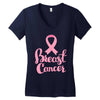 breast cancer pink ribbon Women's V-Neck T-Shirt
