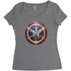 cotton captain america shield distressed, ideal gift or present Women's Triblend Scoop T-shirt