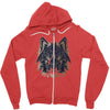 polygon wolf Zipper Hoodie