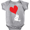 bird love heart animal graph note music party pop art gift Baby Onesie