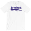 scotland born and raised retro white &amp; navy international country T-Shirt