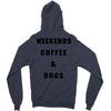 weekends coffee and dogs back Zipper Hoodie