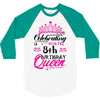 Celebrating With the 8th Birthday Queen 3/4 Sleeve Shirt