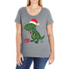 christmas dinosaur Ladies Curvy T-Shirt
