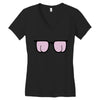 kacamata bujur Women's V-Neck T-Shirt