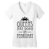 queens are born in february (2) Women's V-Neck T-Shirt