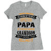 Super Cool Papa Of A Freaking Awesome Grandson Ladies Fitted T-Shirt