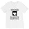 mother trucker doing the school run V-Neck Tee