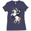 unicorn and human best friends Ladies Fitted T-Shirt