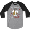 my boxer is my valentine1 3/4 Sleeve Shirt