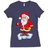father christmas ringing xmas bells santa Ladies Fitted T-Shirt