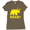 beer t shirt bear plus deer funny tee drinking college humor party shi Ladies Fitted T-Shirt