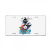 who loves husky License Plate