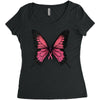 breast cancer butterfly Women's Triblend Scoop T-shirt