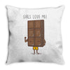 girls love me Throw Pillow