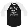 cat hair don't care cute crazy cat 3/4 Sleeve Shirt