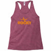 new rocky balboa stallone dark blue logo movie Racerback Tank