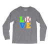 love baseball neon rhinestuds Long Sleeve Shirts