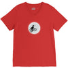 Dinosaur Riding A Bike To The Moon V-Neck Tee